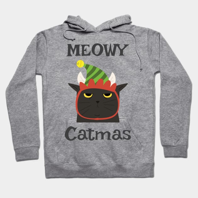 Meowy Catmas. Cute Cat Lover Merry Christmas design. Hoodie by That Cheeky Tee